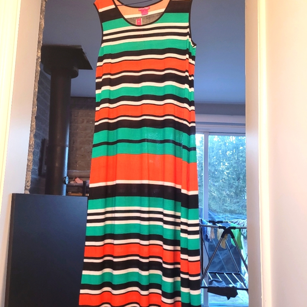 Striped Sleeveless Maxi Dress